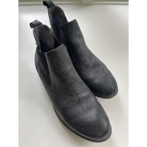 Bata Women’s Ankle Boot Dark Gray Leather Low Heel Czech Republic Size 39